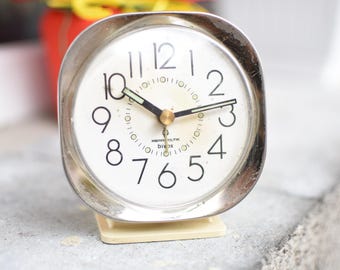 Vintage  Mechanical Alarm Clock//Poland Alarm Clock 70s//Working Poland clock//Vintage table clock//Old alarm clock//Working clock