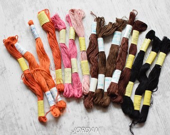 ヴィンテージ 100% コットン刺繍糸//15かせ コットン刺繍糸//コットン