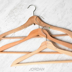4 Kmart Vintage Solid Wood Dress Hangers Noted Ends Lacquered Wood Metal Hooks 16 These Are Old Stock Did Not Used but Tag is Damaged Pre Etsy Ireland