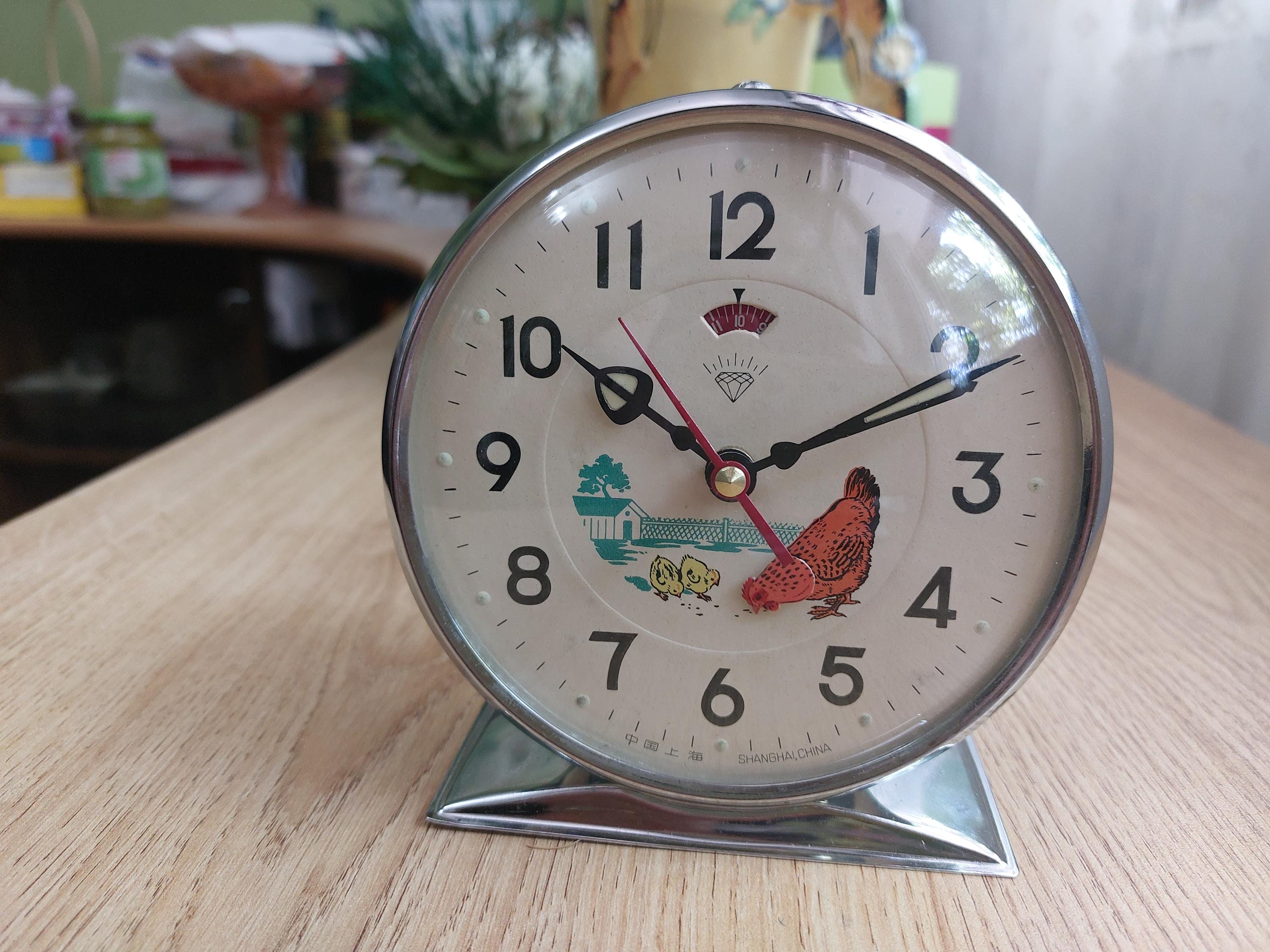 Vintage Mechan Animated Alarm Clock//chinese Alarm Clock 60s