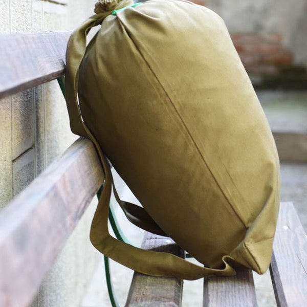 Never used==Vintage Military backpack //Canvas backpack//Camping Backpack/bushcraft backpack/Soldier backpack/Army backpack/military surplus