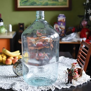 Vintage demijohn bottles 25 liters//French glass demijohn carboy wine bottle 25 liters//Glass Heavy blue Glass//Light  glass wine bottle XL