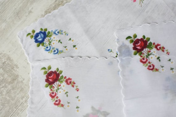 NEVER USED=Vintage/Set of 3 New Kids Handkerchief100% cotton//Child's Gifts//Hankies//Collections hankies//organic cotton hankie