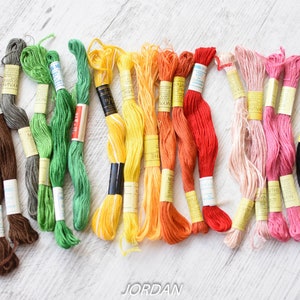 Vintage 100% Cotton Embroidery Floss//20 skeins Cotton Embroidery Floss//Cotton Cross Stitch Embroidery Floss//Mixed Color