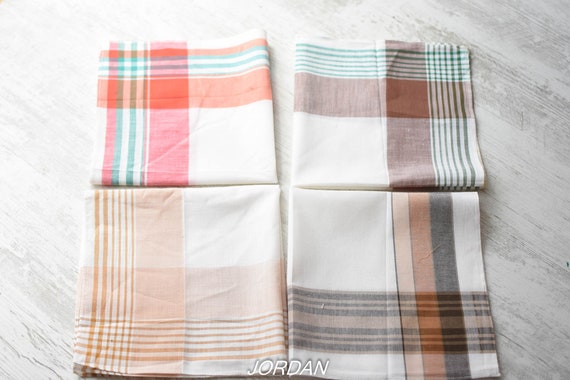 NEVER USED=Vintage Set of 4 New Men's Handkerchie… - image 1