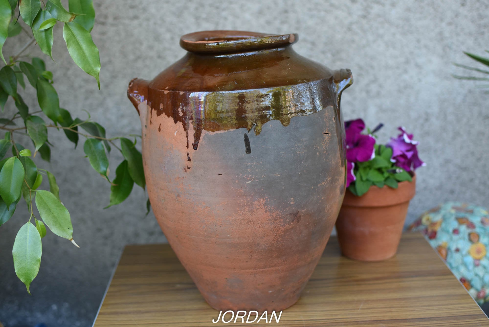 Rare Vintage Large Clay Pot/large Elegant Pot/primitive Clay Pot/hand ...