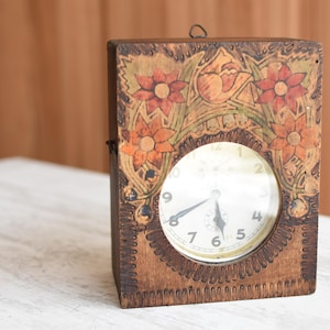 Vintage Wooden clock Cabinet//Old painted clock box//Handmade wooden clock box//Wooden decorative box//Antique clock box//Wooden clock case