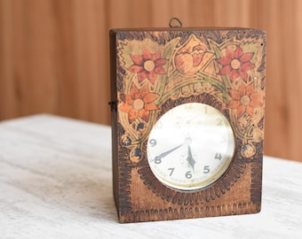 Vintage Wooden clock Cabinet//Old painted clock box//Handmade wooden clock box//Wooden decorative box//Antique clock box//Wooden clock case
