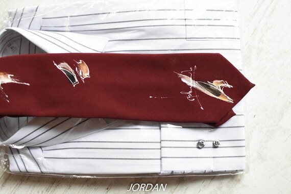 Vintage Necktie Hand Painted silk//100 % silk Tie… - image 6