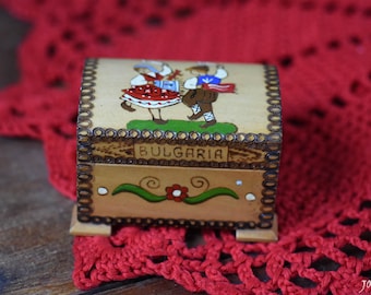 Never used=Wedding Rings Box/Vintage wooden Jewelry Small box/Wedding Accessories//Handmade treasure box/Wooden Chest for jewelry//Jewellery