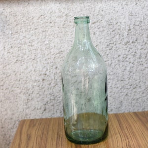 Vintage Glass Demijohn 3 liters//Art Vase//Decanter//French glass demijohn carboy wine bottle//Glass que Glass//Green Rare Uniquе Vase