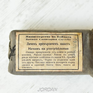 Vintage//1941-1945,s//From the World War II//First Aid Medical Package to the Bulgaria Army//Collectible Medical Package-Gift for Man Cave