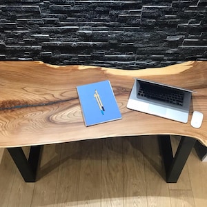 DOSTĘPNE Biurko Live Edge River Table Desk Niebieski Epoxy Resin English Elm
