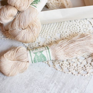 Vintage 5 Cord Mercerised Crochet Cotton Thread//Crochet Thread 100% Cotton Ецру Yarn//Doll & Teddy Bear Cotton Thread/Super Fine Yarn