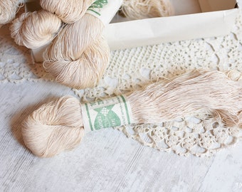 Vintage 5 Cord Mercerised Crochet Cotton Thread//Crochet Thread 100% Cotton Ецру Yarn//Doll & Teddy Bear Cotton Thread/Super Fine Yarn