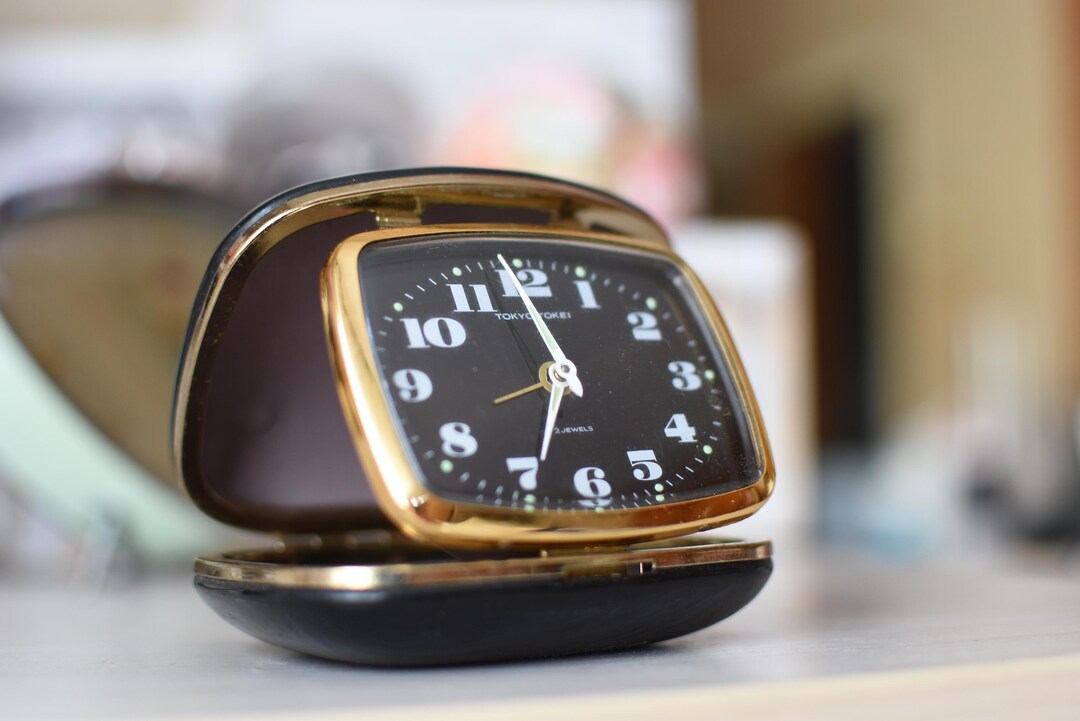 Vintage 1970,s Travel Alarm Working Japan Clock//alarm Clock