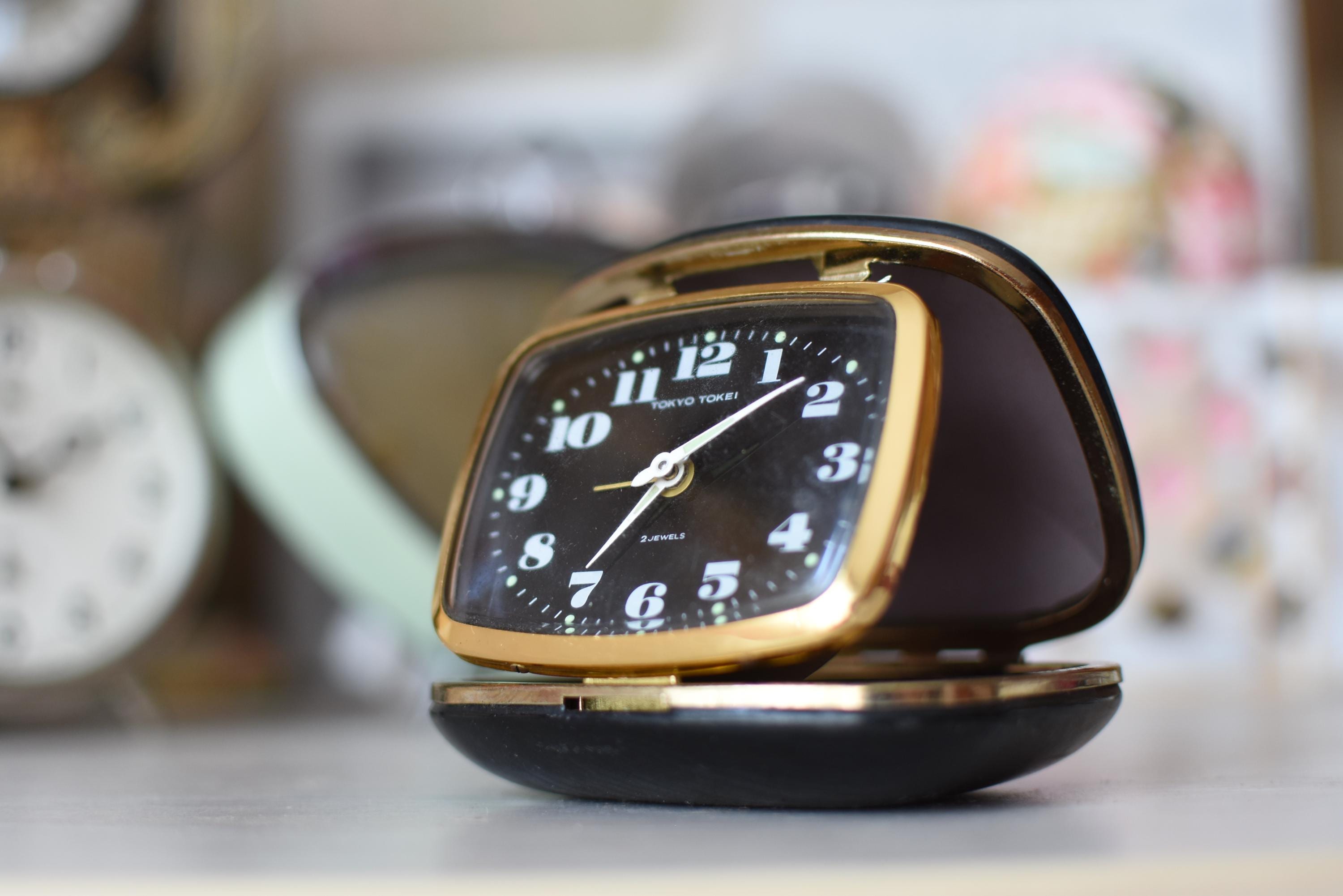 Vintage 1970,s Travel Alarm Working Japan Clock//alarm Clock