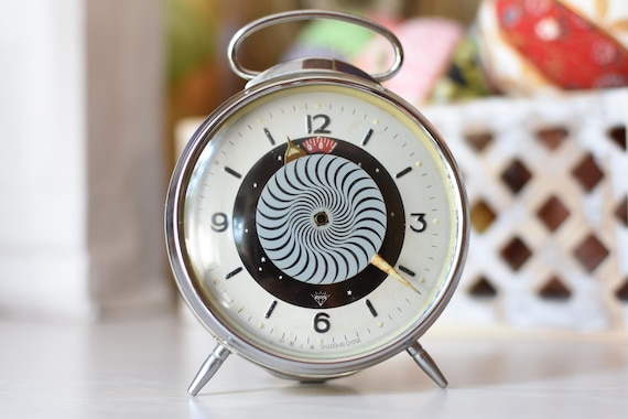Rare Vintage Large Mechanical Alarm Clock//chinese Alarm Clock 60s