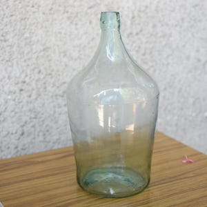Vintage Light green Glass Demijohn 5 liters//wine Demijohns/French glass demijohn carboy wine bottle/Antique Wine DemiJohn/Rare Uniquе Vase