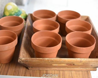 Antique Terracotta Pots/Vintage Plant Pots//Rare Naturally Aged/Handpainted/Naturally Aged/Terracotta Pots with Drainage Hole-Wedding Decor