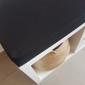 Ikea Kallax seat cushion ONLY FREE SHIPPING Waffle pique black Seat cushion Ikea shelf unit nursery pillow bench cushion image 3