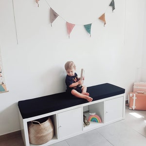 Seat pad for Ikea Kallax |seat cushion ONLY | FREE SHIPPING | Waffle pique black | Seat cushion Ikea shelf unit | bench cushion
