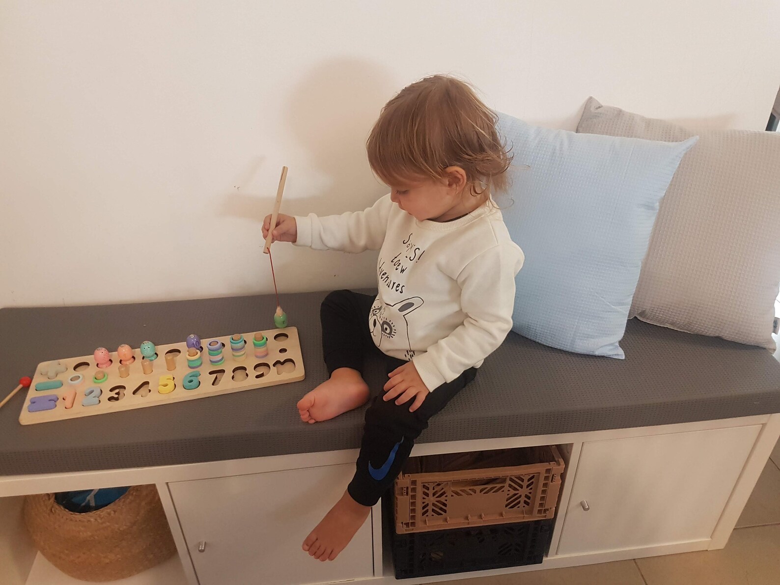 Seat Cushion for IKEA Kallax Gray waffle fabric Dark gray Etsy