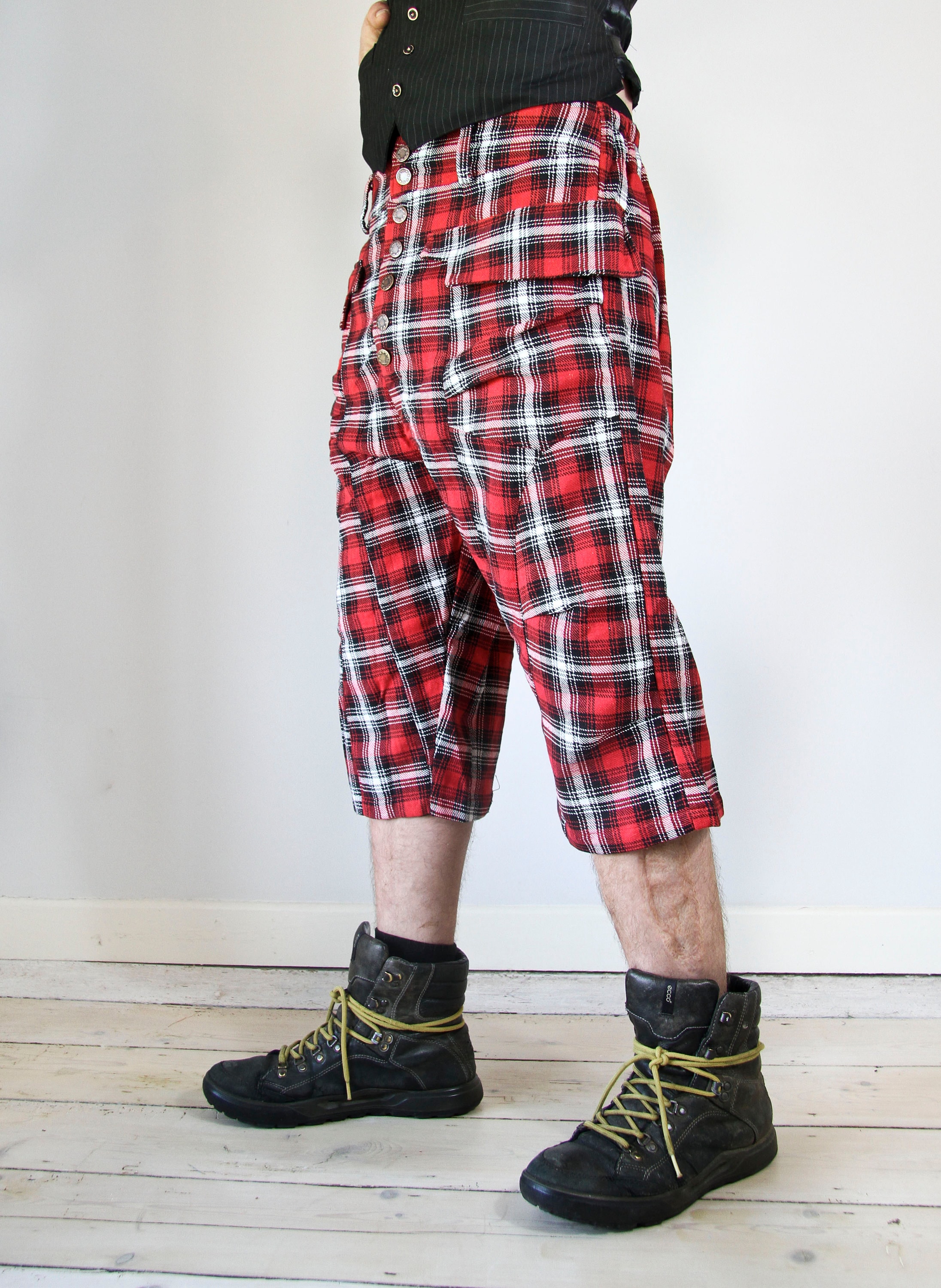Image of Combat Shorts - Red Tartan