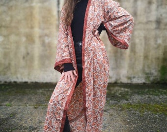 New Silk Kimono - Orange