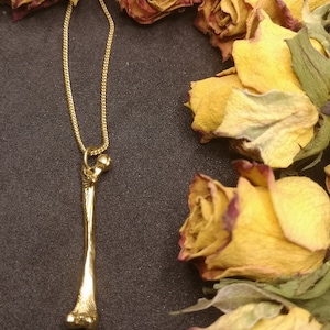 Femur Bone BRASS PENDANT celtic pagan pirate bohemian skeleton jewellery