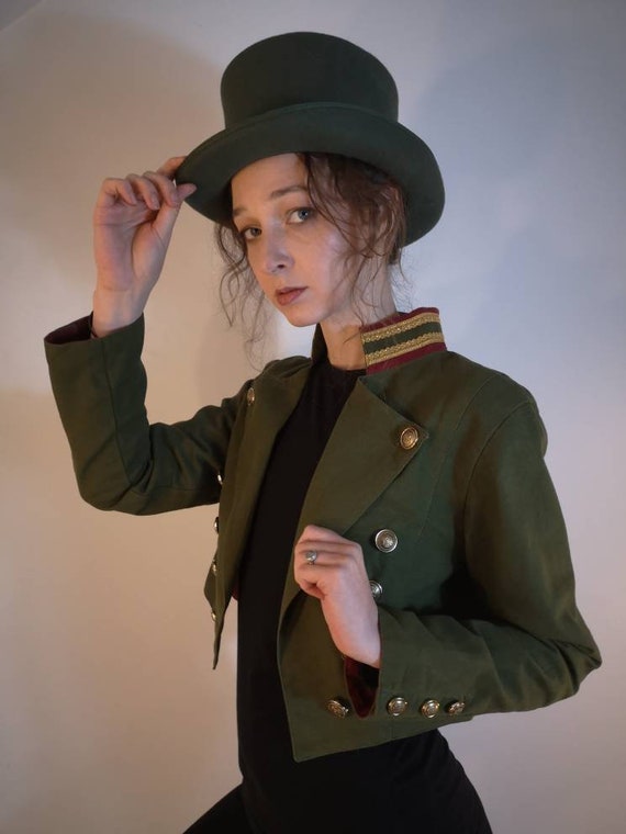 Cropped Military Jacket Mess Dress Jacket- Army Green - Etsy