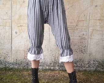Pirate Pantaloons - Grey Stripey