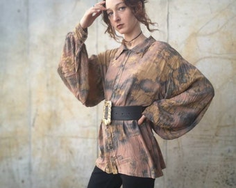 Pirate Top Long - Beige Tie Dye