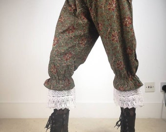 Pirate Pantaloons - Block Print Green