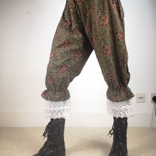 Pirate Pantaloons - Block Print Green