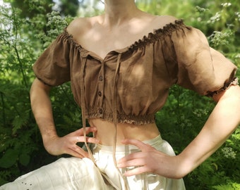 Beatrice Bardot Top - Off shoulder ruffle crop top blouse
