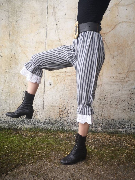 Pirate Pantaloons Grey Stripey 