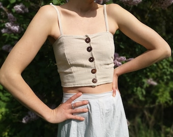 Lydia Crop Top mit Knöpfen