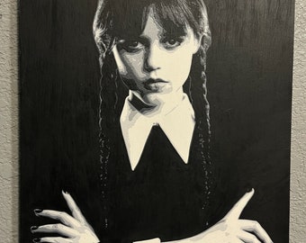 14x11x1.75 Wednesday Addams Toothpick Painting