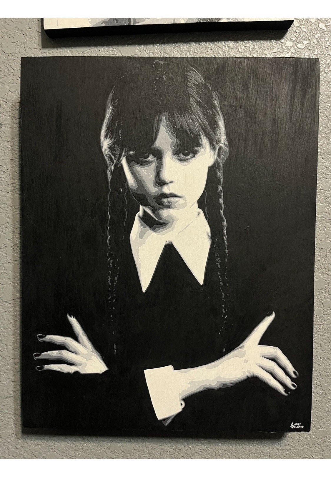 14x11x1.75 Wednesday Addams Toothpick Painting - Etsy