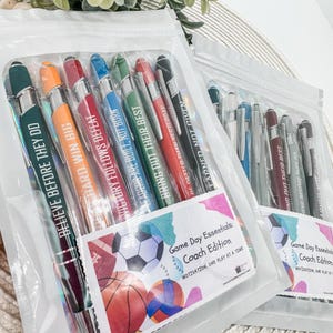 Game Day Essentials: Engraved Coach Pen Set (Stylus Pens, Set of 7)