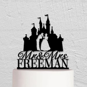Cinderella Wedding Cake Topper,Disney Wedding Cake Topper,Cinderella and Prince Charming ,Custom Cake Topper,Disney Castle