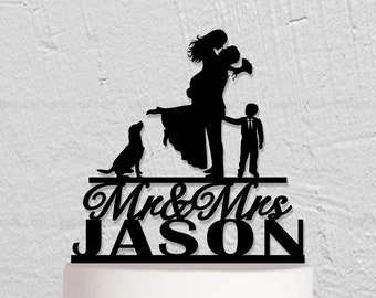 Torten torten topper, Torten torten topper mit Hund, Braut und Bräutigam, Torten torten topper, Mr And Mrs Cake Topper