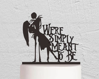 Jack and Sally Cake Topper,Nightmare wedding cake topper,The Nightmare Before Christmas,Custom Cake Topper,We're Simply Meant To Be
