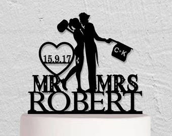 Wedding Cake Topper,Joker and Harley Quinn Cake Topper,Mr And Mrs Cake Topper,Custom Cake  Topper,Last Name Topper,Personalized Initials