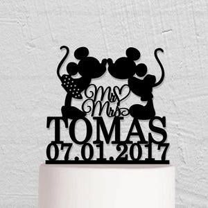Wedding Cake Topper,Micky And Minnie Cake Topper,Last Name Cake Topper,Disney Cake Topper,Custom Cake Topper,Mr And Mrs Cake Topper