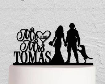 Wedding Cake Topper,Soldier Cake Topper,Military Man And Bride Cake Topper, Mr And Mrs Cake Topper,Custom Cake Topper, Unique Cake Topper