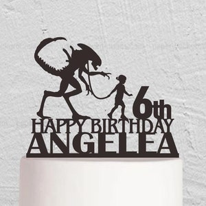 Decorazione per torta di compleanno aliena, decorazione per torta mostro, decorazione a tema alieno, decorazione per torta aliena xenomorfa, decorazione per torta di compleanno per bambini w306