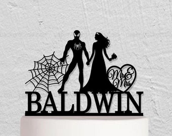 Wedding Cake Topper,Spiderman Cake Topper,Bride And Groom Cake Topper, Mr Mrs Cake Topper,Custom Cake Topper,Wedding Decoration