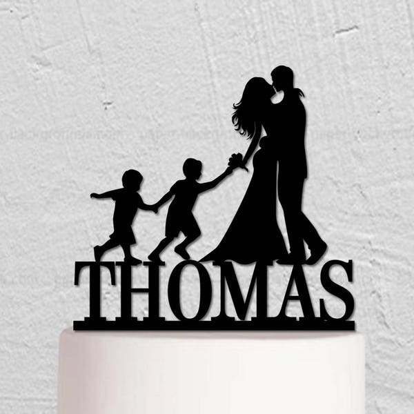 Wedding Cake Topper,Custom Cake Topper,Couple Cake Topper,Two Boys Cake Topper,Family Cake Topper,Bride and Groom Cake Topper